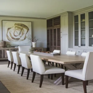 Cream Rugs in dining room