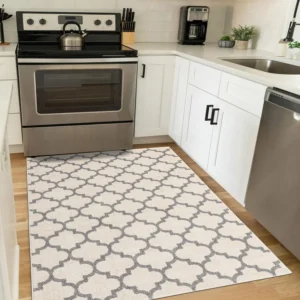 Geometric Rugs in kitchen