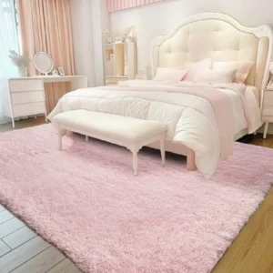 Pink Rugs in Bedroom Area