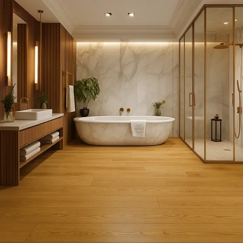 Wood Tiles in bathroom