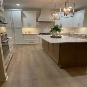 wood floorboard in kitchen
