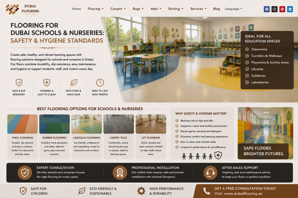 Flooring for Dubai Schools & Nurseries: Safety & Hygiene Standards