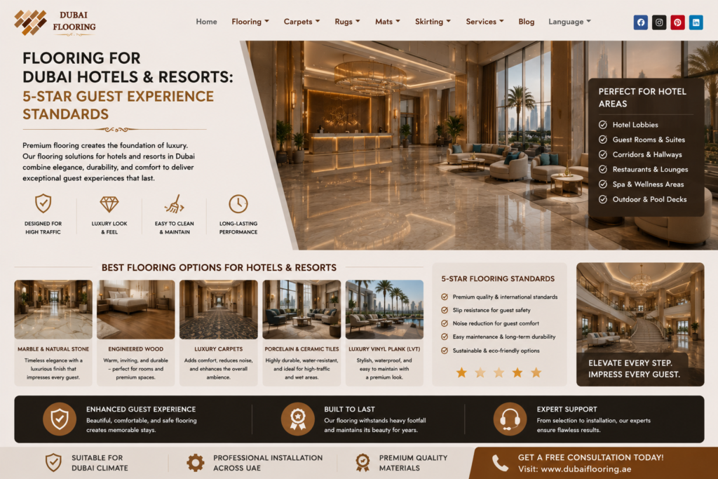 Flooring for Dubai Hotels & Resorts: 5-Star Guest Experience Standards
