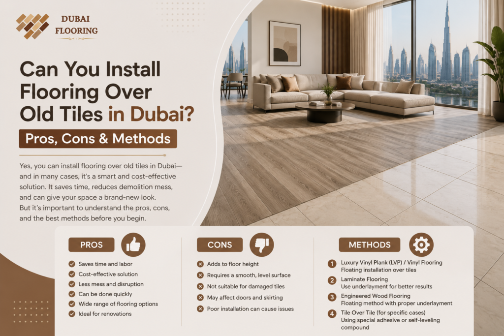 Can You Install Flooring Over Existing Tiles in Dubai? Pros, Cons & Methods