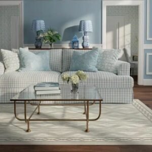 Ava Ikat Green Flatwoven Rug