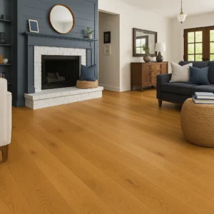 Basic 11P X-Wide Plank Engineered Wood Flooring in Living Room