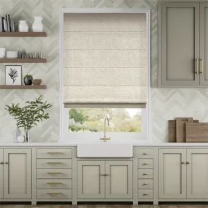 Self Leveling Bijou Linen Oatmeal Roman Blind