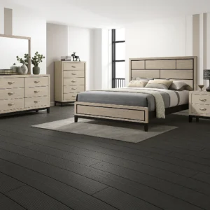 Dark Grey DP WPC Flooring In Bedroom