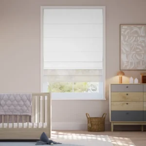 Electric Bijou Linen White Coconut Double Blinds