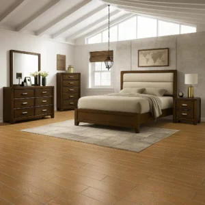 WPC Flooring Excel UKF Fawn WPC Click Flooring In Bedroom