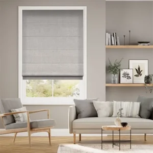 Self Leveling Harrow Grey Wash Roman Blind