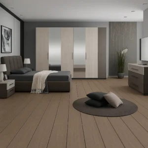 Light Grey PP WPC Flooring In Bedroom