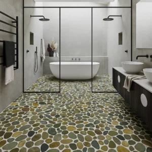 Pebble Terrazzo Flooring in Bathroom