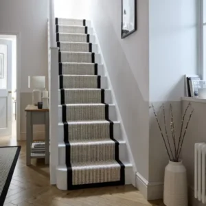 Textured Dot Border Bobble Stair Carpet
