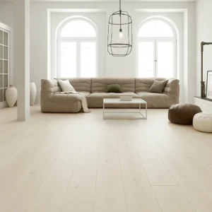 Trendtime 4 Wide Plank Engineered Wood Flooring in Living Room