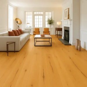 Trendtime 8 Wide Plank Engineered Wood Flooring in Living Room