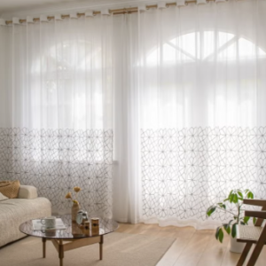 Self Leveling 1 Piece Sheer Curtain for Room Decoration Window Curtain Net