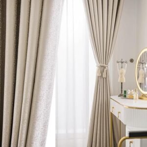 Self Leveling Bedroom Curtains Blackout the Light Curtain for Window
