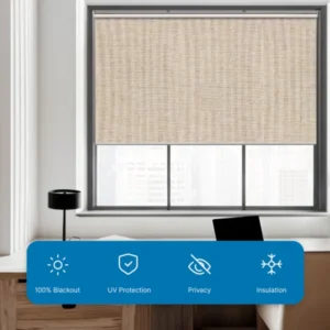 Blackout Linen Roller Blinds