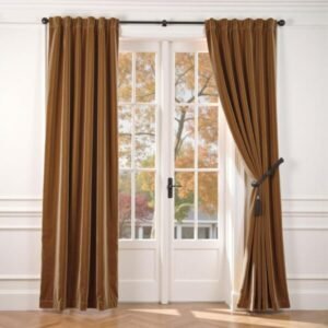 Brown Lazzzy Velvet Blackout Curtains