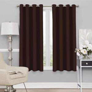 Self Leveling Dark Brown Curtains