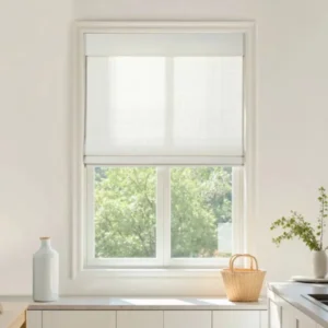 Self Leveling Flax Bamboo Woven Shade – Eggshell