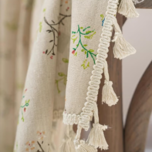 Floral Living Room Curtains Long Doorway Vintage Semi Sheer Drapes