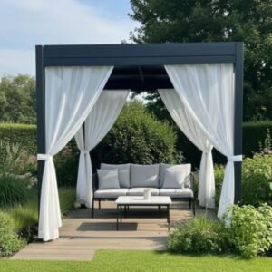 Self Leveling Water Repellent Sheer Outdoor Curtains