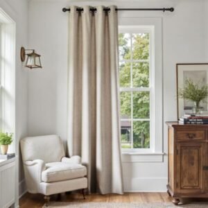 Greyish Beige Velvet Curtains