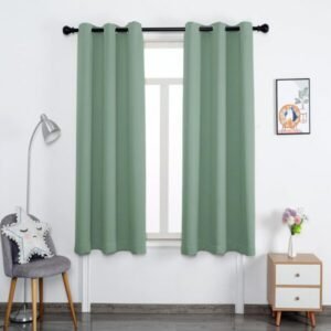 Grommet Window Curtains for Living Room Green