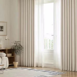 Heavyweight Linen Blend White Blackout Curtains
