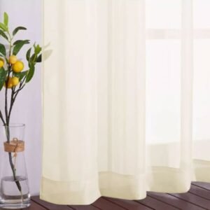 Self Leveling Laguna Outdoor Waterproof Cream Voile Curtain