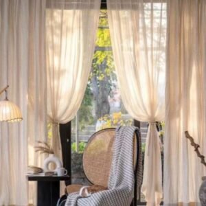 Lightweight Crinkled Linen Gauze Drapes