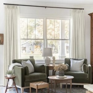 Linen Pinch Pleat Curtain with Blackout Thermal Lining