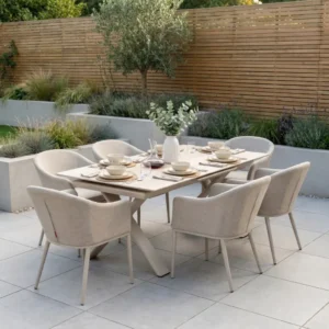 Luna 6 Seat Outdoor Fabric Dining Set