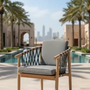 Self Leveling Madden Grey Outdoor Dining Chair
