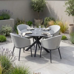 Self Leveling Merkeez 4-Chair Outdoor Dining Table Set