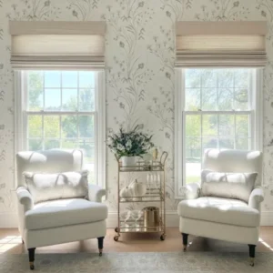 Self Leveling Paper Bamboo Woven Shade – Marble White