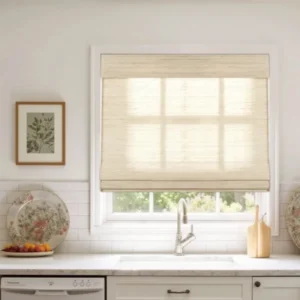 Self Leveling Ramie Bamboo Woven Shade – Cashew