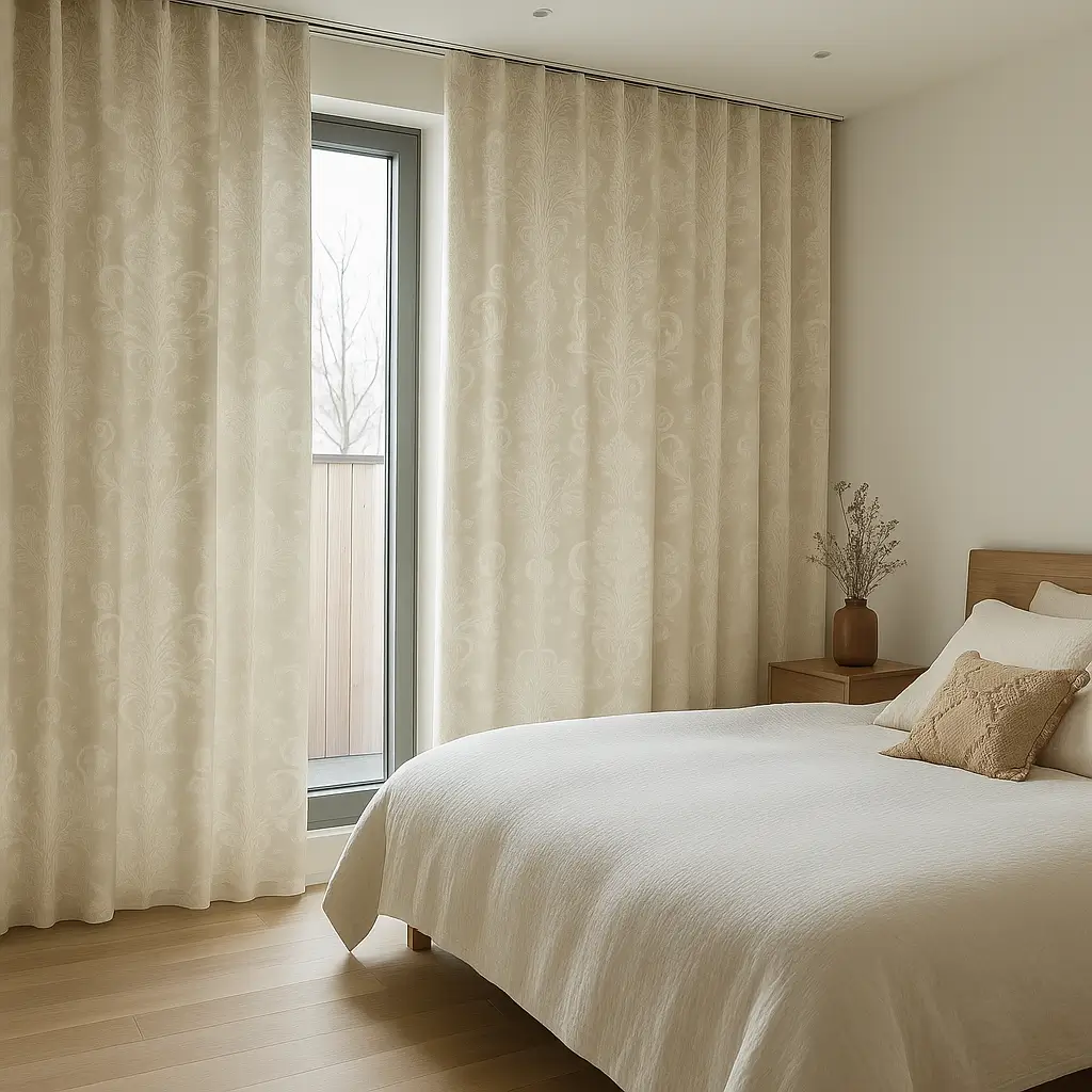 Self Leveling Risala Ashley Josette Cotton Curtains In Bedroom