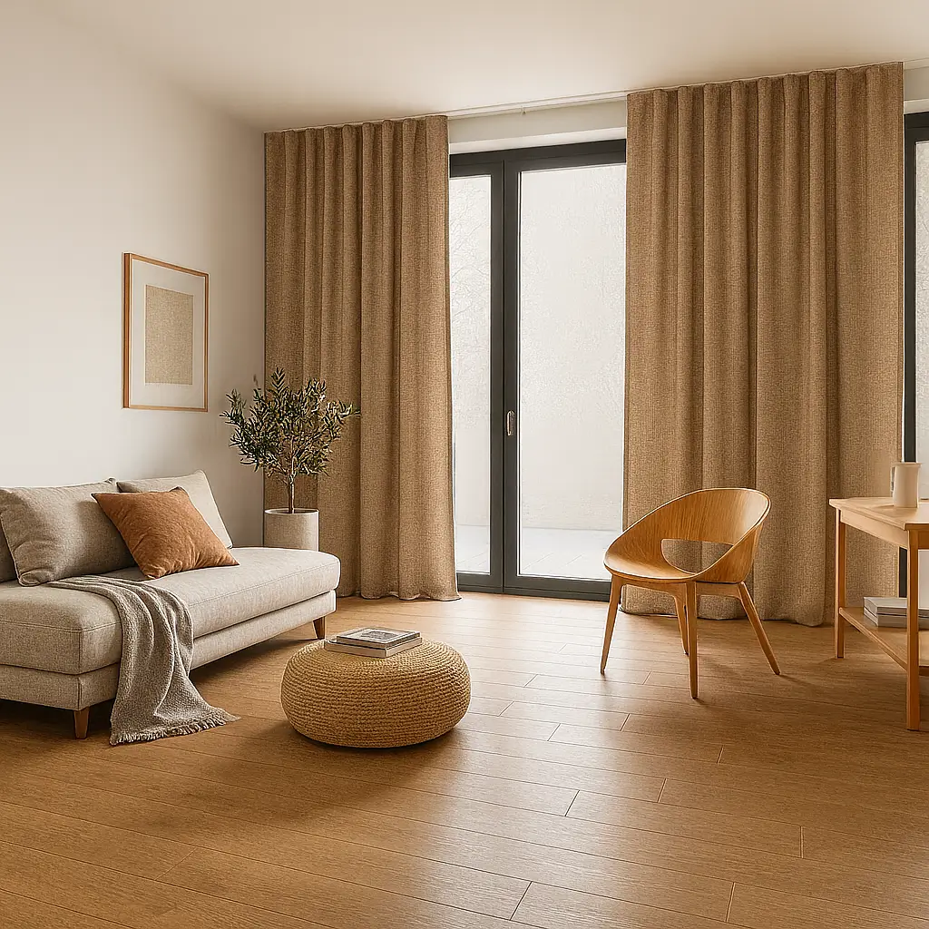 Self Leveling Risala Berlin Eyelet Curtains In Living Room