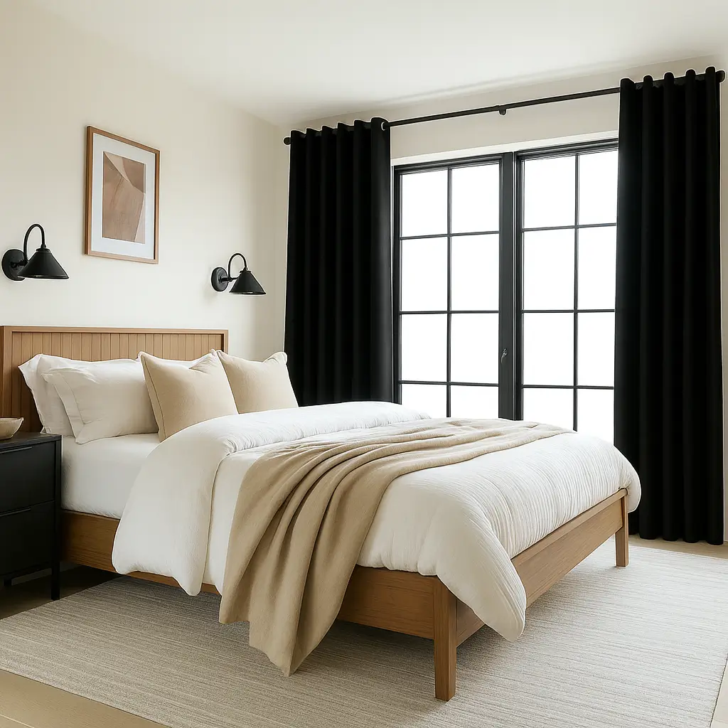 Risala Blackout Polyester Curtains In Bedroom