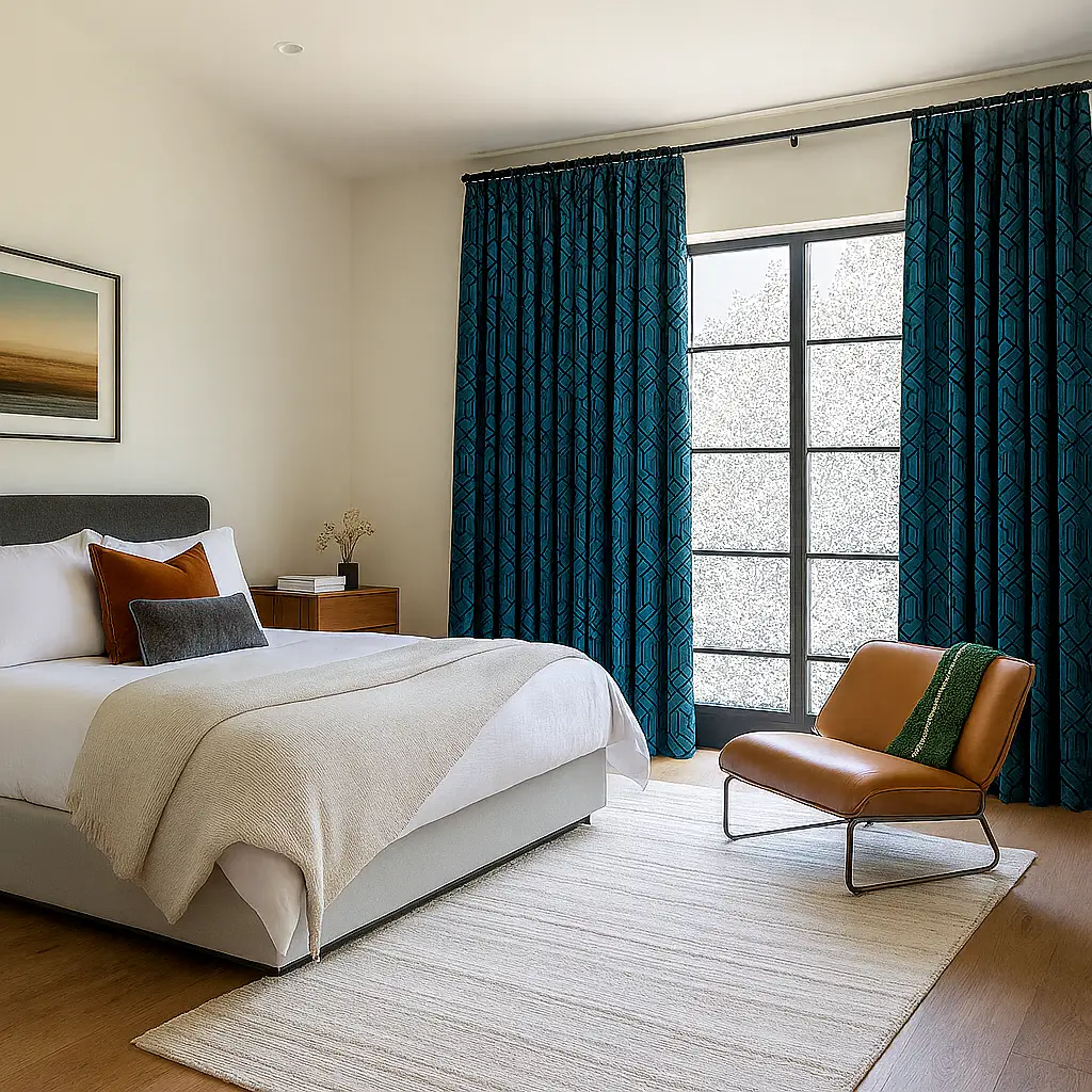 Risala Botero Silk Curtains Bedroom