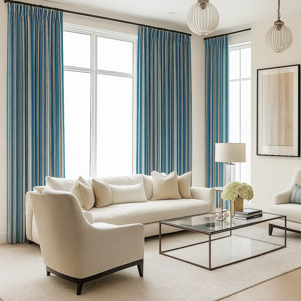 Risala Carioca Silk Curtains In Living Room
