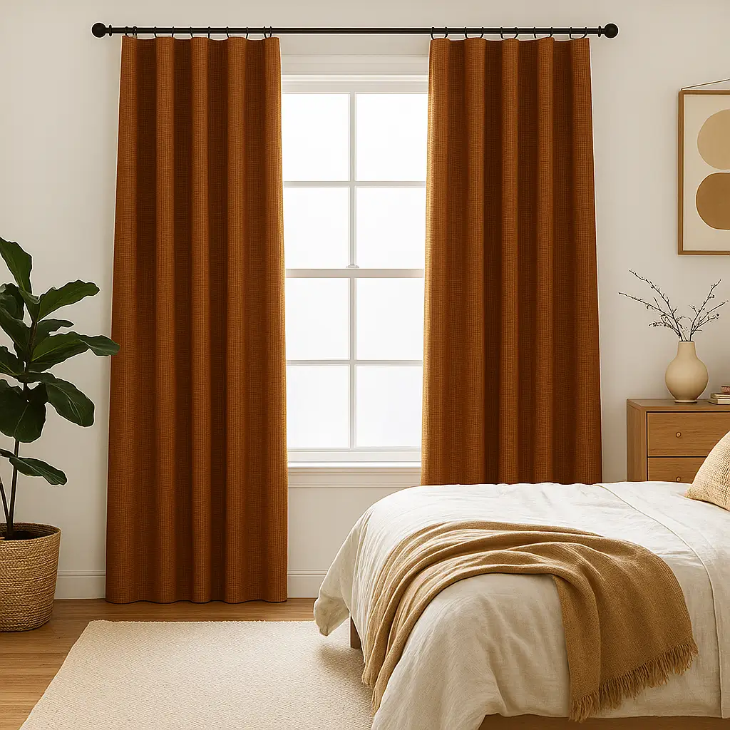 Risala Linen Baobab Sheer Curtains In Bedroom
