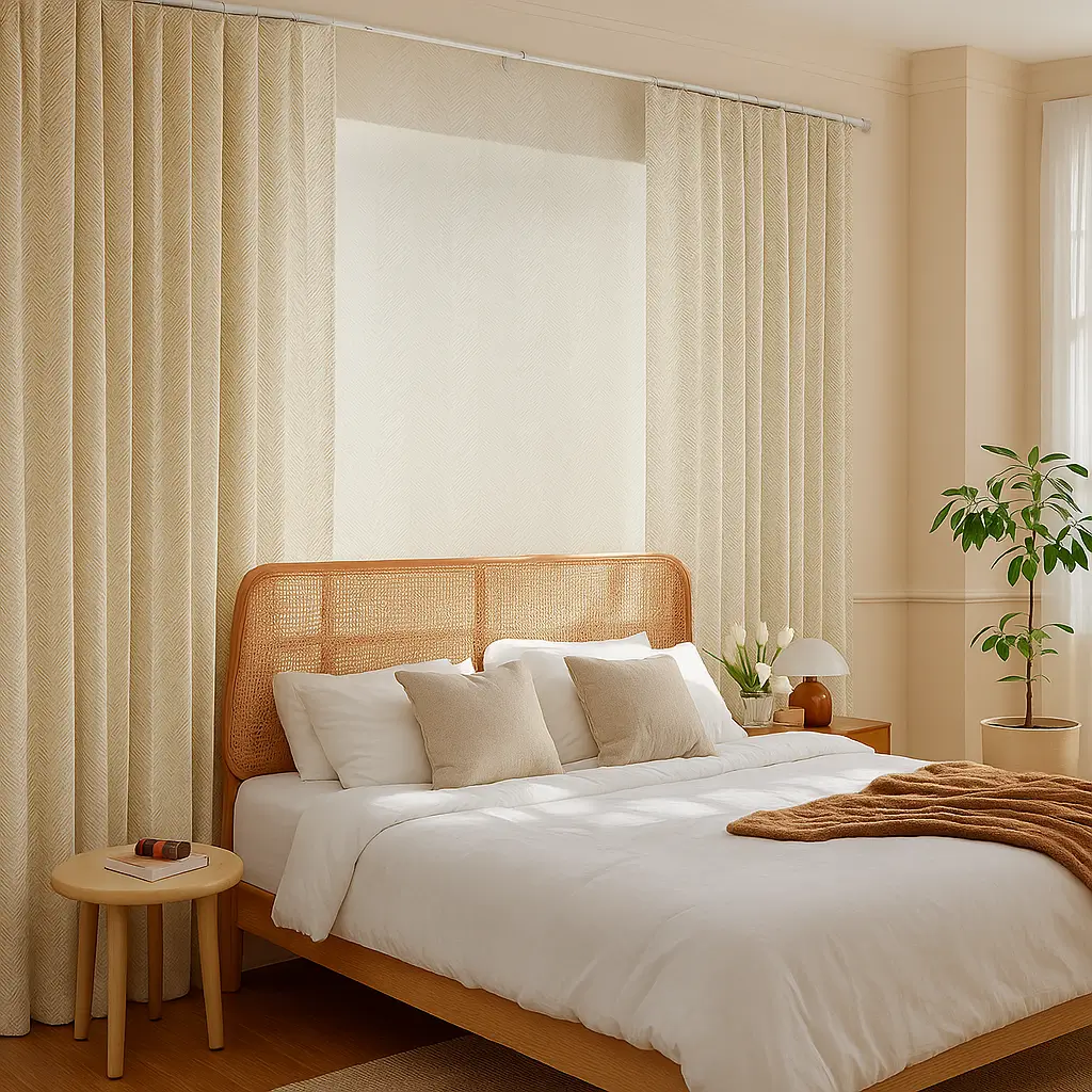 Risala Mitzi Silk Curtains In Bedroom