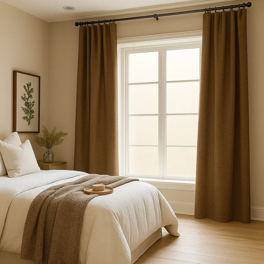 Risala Umbra Linen Curtains In Bedroom