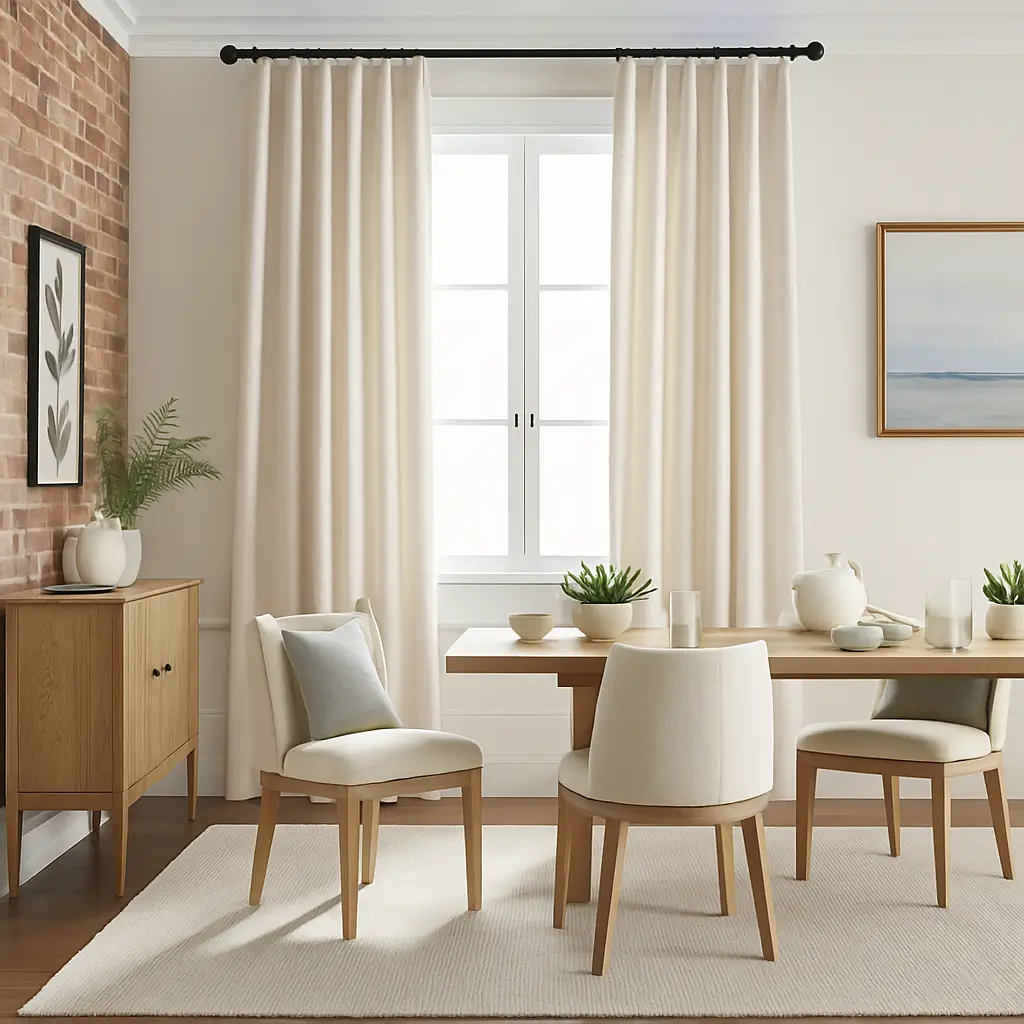 Risala Zen Light Sheer Curtains In Dining Area