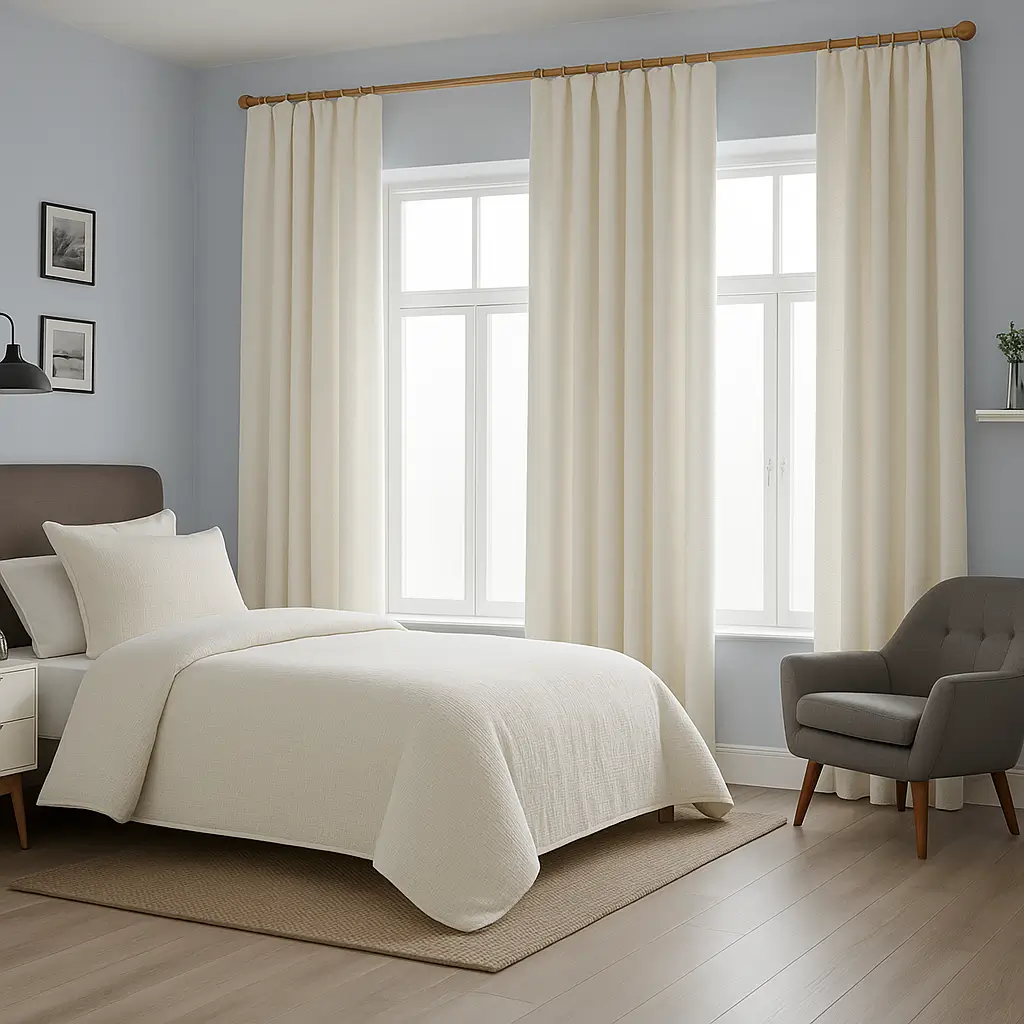 Risala Zen Sheer Curtains In Bedroom