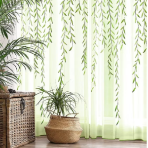 Sheer Curtains 2 Panel Tulle Window Curtain